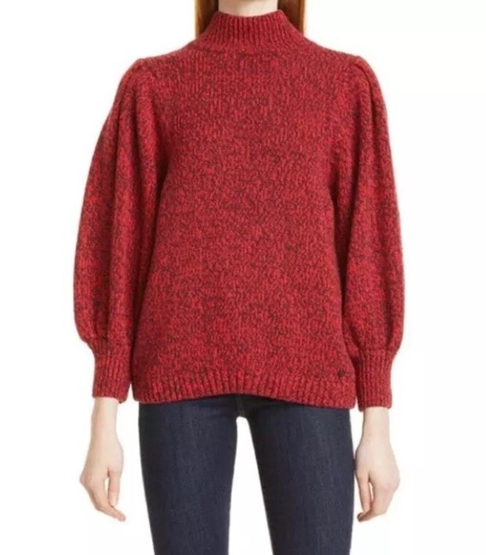 Ted Baker Wmns Elvina Blouson Sleeve Sweater in Bright Red Size 3